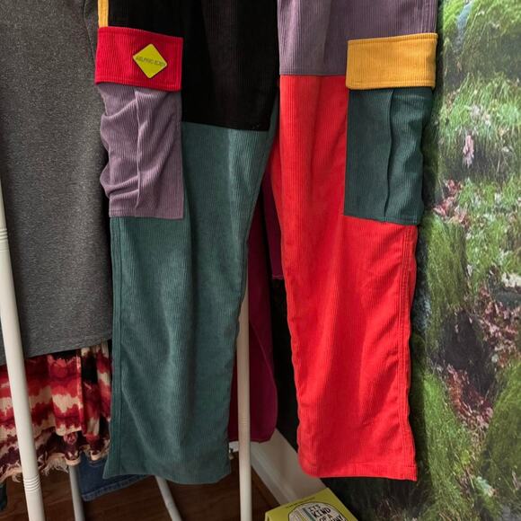 aelfric eden patchwork corduroy jogger pants colorblock streetwear medium - Picture 4 of 6